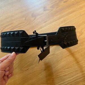 NWT Belstaff Black Studded Leather Belt